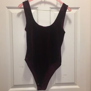 Maroon Velvet Onesie